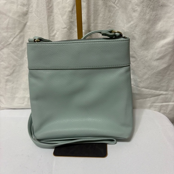 Nanette Lepore Shelia solid crossbody bag in light blue or mint green. - Picture 3 of 12